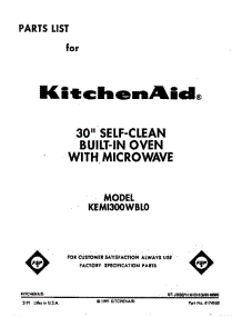 Front Cover parts for Kitchenaid Wall Oven KEMI300WBL0 from AppliancePartsPros.com