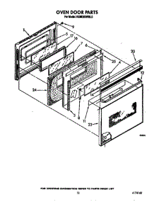 Oven Door parts for Kitchenaid Wall Oven KEMI300WBL0 from AppliancePartsPros.com
