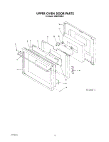 08 - Upper Oven Door, Lit / Optional parts for Kitchenaid Oven KEBI270SBL1 from AppliancePartsPros.com