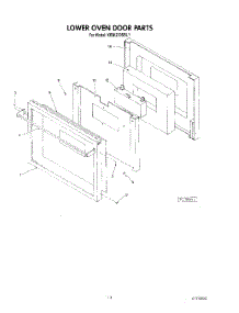 09 - Lower Oven Door parts for Kitchenaid Oven KEBI270SBL1 from AppliancePartsPros.com
