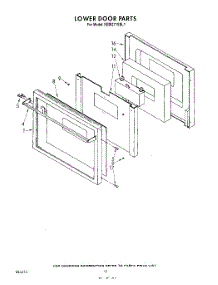 08 - Lower Door parts for Kitchenaid Oven KEBI271SBL1 from AppliancePartsPros.com