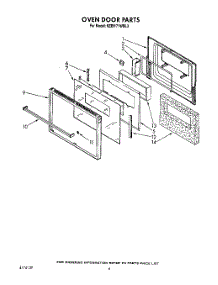 04 - Oven Door parts for Kitchenaid Oven KEBI171WBL3 from AppliancePartsPros.com