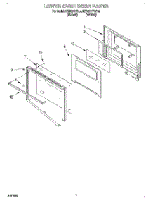 05 - Lower Oven Door parts for Kitchenaid Oven KEBI271YWH4 from AppliancePartsPros.com