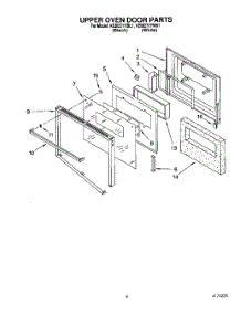 04 - Upper Oven Door parts for Kitchenaid Oven KEBI271YWH1 from AppliancePartsPros.com