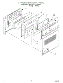 02 - Upper Oven Door parts for Kitchenaid Oven KEBI100BWH3 from AppliancePartsPros.com