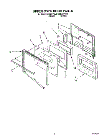 05 - Upper Oven Door parts for Kitchenaid Oven KEBI271YWH0 from AppliancePartsPros.com