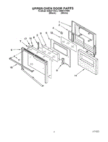 04 - Upper Oven Door parts for Kitchenaid Oven KEBI271YWH3 from AppliancePartsPros.com