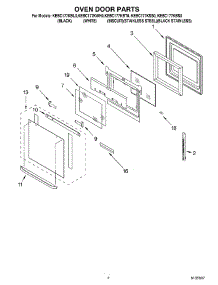 03 - Oven Door parts for Kitchenaid Oven KEBC177KBL0 from AppliancePartsPros.com
