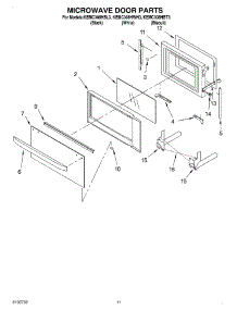 09 - Microwave Door, Optional parts for Kitchenaid Oven KEMC308HWH3 from AppliancePartsPros.com