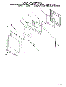 03 - Oven Door parts for Kitchenaid Oven KEBC177KWH1 from AppliancePartsPros.com