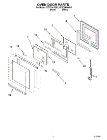 03 - Oven Door parts for Kitchenaid Oven KEBC141KBL0 from AppliancePartsPros.com