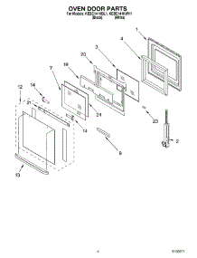 03 - Oven Door parts for Kitchenaid Oven KEBC141KWH1 from AppliancePartsPros.com