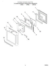 03 - Oven Door parts for Kitchenaid Oven KEMC308HBL2 from AppliancePartsPros.com