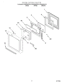 03 - Oven Door parts for Kitchenaid Oven KEMC308HWH0 from AppliancePartsPros.com