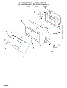 09 - Microwave Door, Optional parts for Kitchenaid Oven KEMC308HWH2 from AppliancePartsPros.com