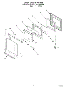 03 - Oven Door parts for Kitchenaid Oven KEBC276KBL1 from AppliancePartsPros.com