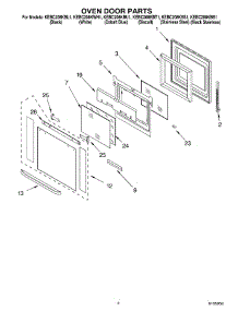 03 - Oven Door Parts parts for Kitchenaid Oven KEBC208KBL1 from AppliancePartsPros.com