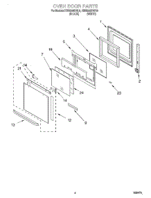 03 - Oven Door parts for Kitchenaid Oven KEBI206DWH8 from AppliancePartsPros.com