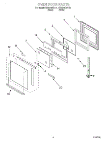 03 - Oven Door parts for Kitchenaid Oven KEBI276DWH11 from AppliancePartsPros.com