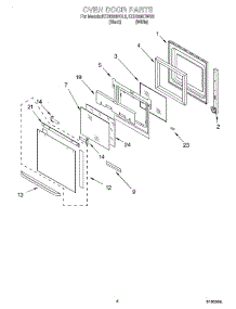 03 - Oven Door parts for Kitchenaid Oven KEBI206DBL9 from AppliancePartsPros.com