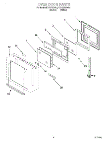 03 - Oven Door parts for Kitchenaid Oven KEBI276DBL8 from AppliancePartsPros.com