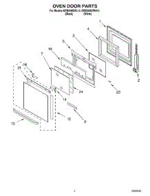 03 - Oven Door parts for Kitchenaid Oven KEBI206DWH12 from AppliancePartsPros.com