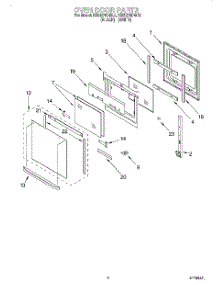 03 - Oven Door parts for Kitchenaid Oven KEBI276DBL1 from AppliancePartsPros.com