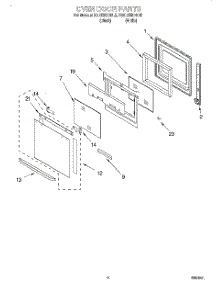 03 - Oven Door parts for Kitchenaid Oven KEBI206DWH6 from AppliancePartsPros.com