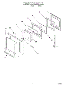 03 - Oven Door parts for Kitchenaid Oven KEBI276DWH9 from AppliancePartsPros.com