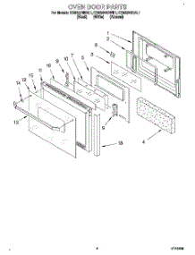 04 - Oven Door parts for Kitchenaid Oven KEMS378BAL1 from AppliancePartsPros.com