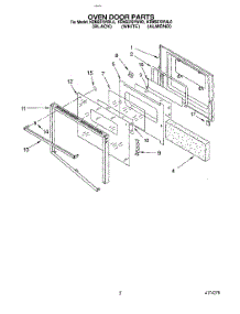 04 - Oven Door parts for Kitchenaid Oven KEMS378YWH0 from AppliancePartsPros.com