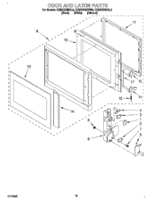 11 - Door And Latch parts for Kitchenaid Oven KEMS378BBL0 from AppliancePartsPros.com