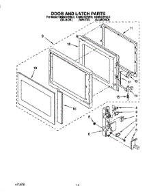11 - Door And Latch parts for Kitchenaid Oven KEMS378YAL0 from AppliancePartsPros.com