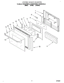 04 - Oven Door parts for Kitchenaid Oven KEMS378BWH2 from AppliancePartsPros.com