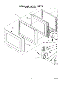 11 - Door And Latch parts for Kitchenaid Oven KEMS378XBL2 from AppliancePartsPros.com