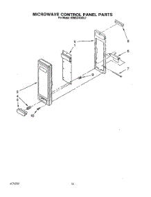 12 - Microwave Control Panel parts for Kitchenaid Oven KEMS378XBL2 from AppliancePartsPros.com