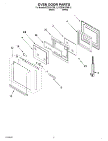 04 - Over Door parts for Kitchenaid Oven KEBI101DWH12 from AppliancePartsPros.com