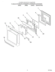 03 - Oven Door parts for Kitchenaid Oven KEHC309JWH0 from AppliancePartsPros.com
