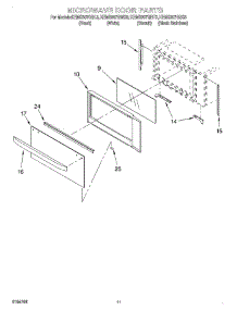 09 - Microwave Door parts for Kitchenaid Oven KEMS307GBS3 from AppliancePartsPros.com