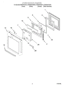 03 - Oven Door parts for Kitchenaid Oven KEMS307GBT3 from AppliancePartsPros.com