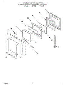02 - Oven Door parts for Kitchenaid Oven KEBC107HBL3 from AppliancePartsPros.com