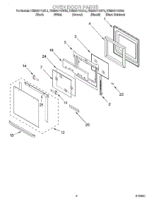 03 - Oven Door parts for Kitchenaid Oven KEMS377GAL2 from AppliancePartsPros.com