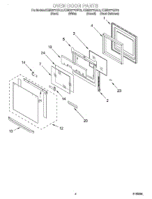 03 - Oven Door parts for Kitchenaid Oven KEMS377GAL3 from AppliancePartsPros.com
