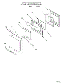 03 - Oven Door parts for Kitchenaid Oven KEMS308GWH2 from AppliancePartsPros.com