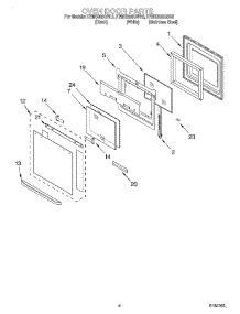 03 - Oven Door parts for Kitchenaid Oven KEMS308GBL3 from AppliancePartsPros.com