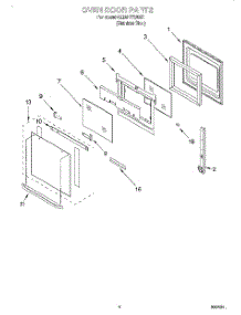 03 - Oven Door parts for Kitchenaid Oven KEBS177DSS7 from AppliancePartsPros.com