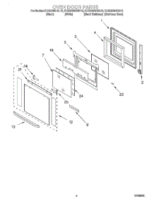 03 - Oven Door parts for Kitchenaid Oven KEBS208DBS10 from AppliancePartsPros.com