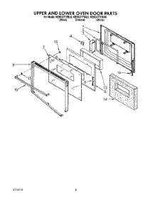 06 - Upper And Lower Oven Door parts for Kitchenaid Oven KEBS277YBL0 from AppliancePartsPros.com