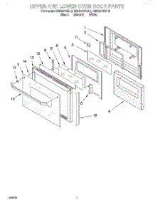 04 - Upper And Lower Oven Door parts for Kitchenaid Oven KEBS277BAL3 from AppliancePartsPros.com