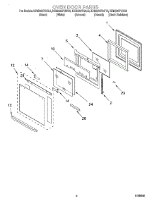 03 - Oven Door parts for Kitchenaid Oven KEMS307GAL2 from AppliancePartsPros.com